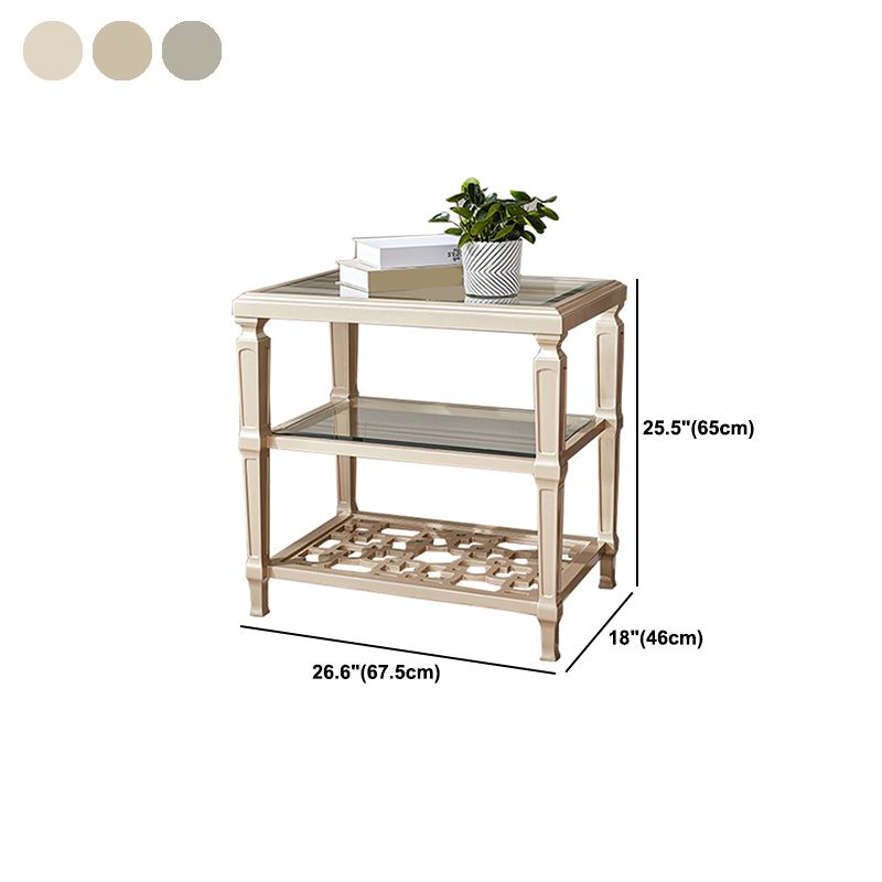 Modernistic Rectangular Side Table 26" Tall 4 Legs End Table