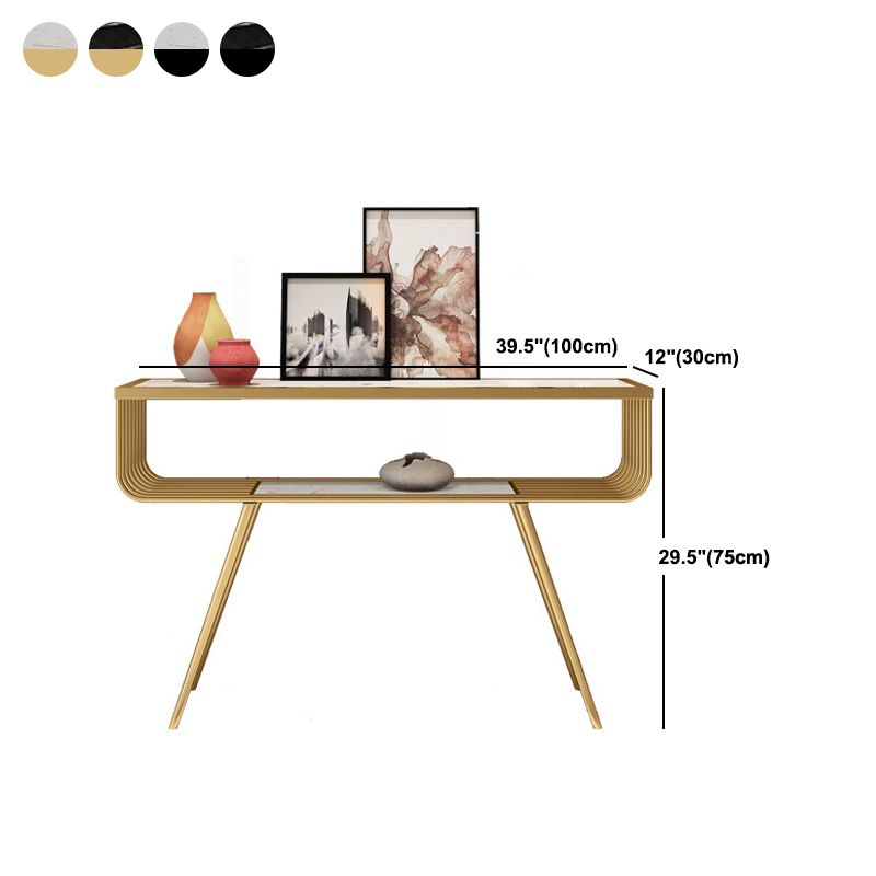 Tavolo da divano di divano console in marmo contemporaneo Tavolo da rettangolo con gambe per Hall