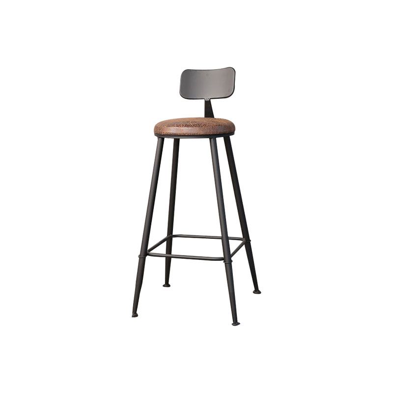 Contemporary Bar Stools Armless Dining Stools with Black Metal Base Clearhalo 'Bar Furniture' 'Bar Stools' 'bar_stools' 'furn' 'furn_bar_stools' 'Furniture' 'Kitchen & Dining Furniture' 1200x1200_347aeece-da99-4f12-b626-2b155f70c517
