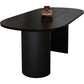 Modern Style Dining Table 55"L Double Pedestal Dining Table with Black Base