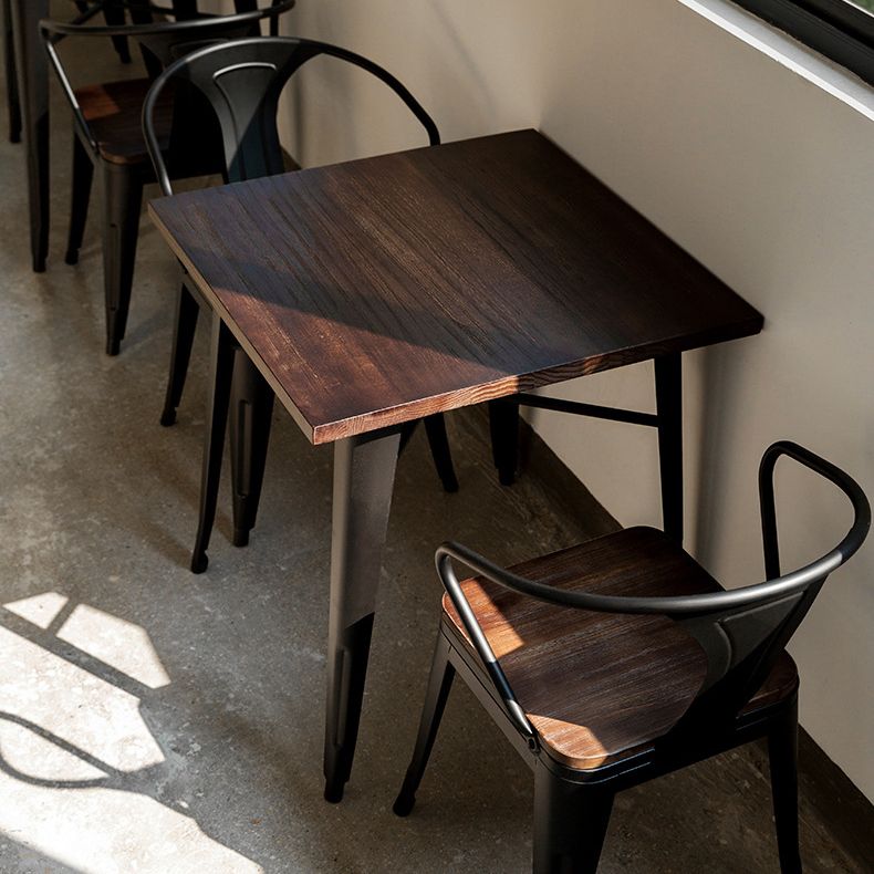 Industrial 4 Legs Pedestal Dining Table Pine Table for Dining Room Clearhalo 'Dining Tables & Seating' 'Dining Tables' 'dining_table' 'furn' 'furn_dining_table' 'Furniture' 'Kitchen & Dining Furniture' 1200x1200_347c304c-4d0e-4416-a24f-708180eceb29