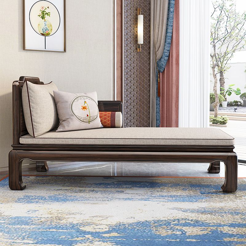 Chaise tradicional con brazos y almohada, brazos redondos para dormitorio, sala de estar