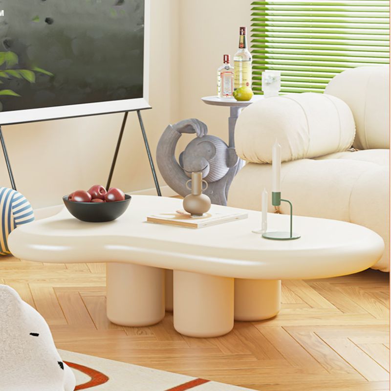 Scandinavian Style Coffee Cocktail Table Solid Wood 3 Legs Coffee Table in White Clearhalo 'Coffee & Accent Tables' 'Coffee Tables' 'coffee_tables' 'furn' 'furn_coffee_tables' 'Furniture' 'Living Room Furniture' 1200x1200_347eb1f6-9915-40a8-948a-50f0c90fa020