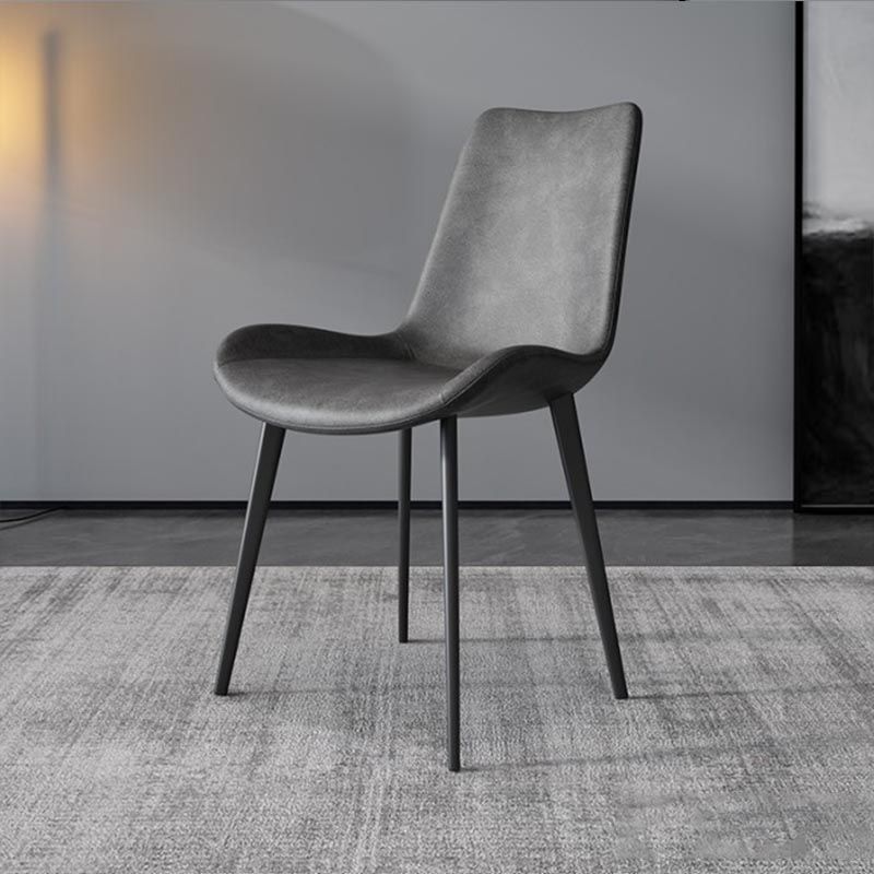 Industrial Leather Armless Dining Chair Wingback Side Chair for Kitchen Clearhalo 'Dining Chairs' 'Dining Tables & Seating' 'dining_chair' 'furn' 'furn_dining_chair' 'Furniture' 'Kitchen & Dining Furniture' 1200x1200_347f160a-88d5-41e3-9f57-a5863596e050