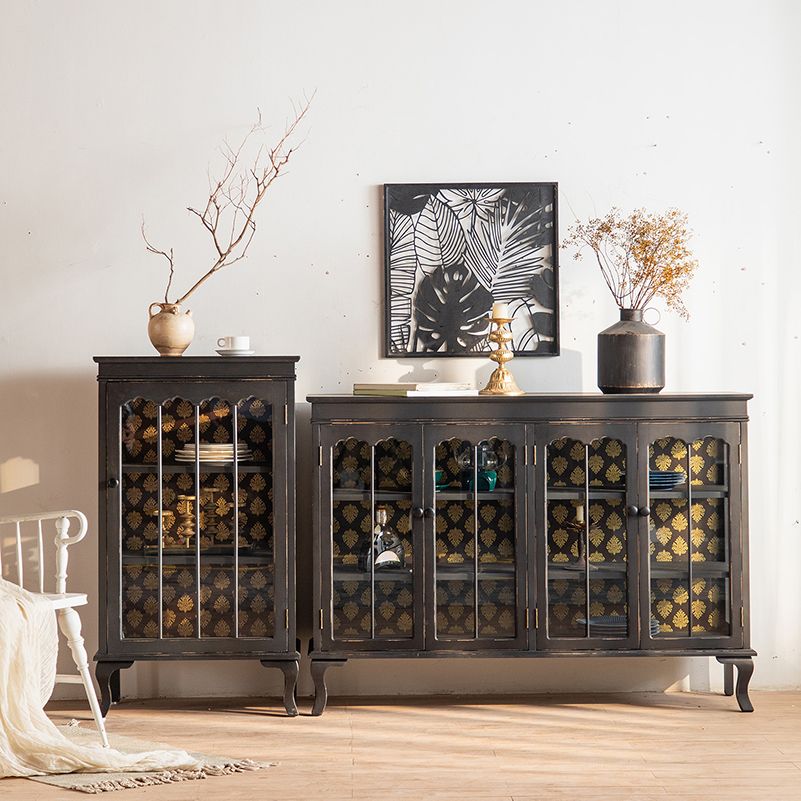 Traditional Curio Cabinet Solid Wood Glass Doors Display Stand Clearhalo 'Display & China Cabinets' 'display_china_cabinets' 'furn' 'furn_display_china_cabinets' 'Furniture' 'Kitchen & Dining Furniture' 1200x1200_347f2bd3-5c3b-47a1-a716-aa8d31a23e5d