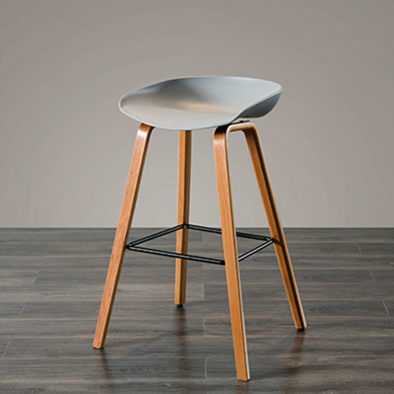 Salon contemporain Jois de bois tabouret de bar arrière basse avec repose-pied