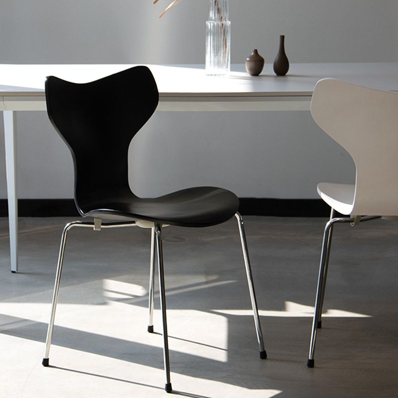 Sedia da pranzo in metallo argento sedie da pranzo in legno contemporanee