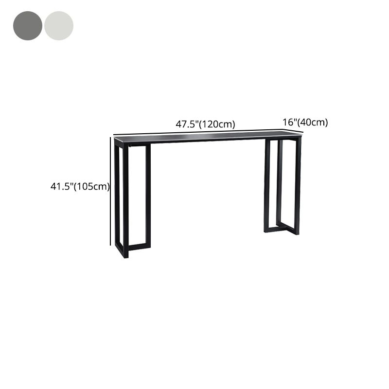 Stone Bar Table Modern Rectangle Bar Table with Double Pedestal Base for Kitchen Clearhalo 'Bar Furniture' 'Bar Tables' 'bar_tables' 'furn' 'furn_bar_tables' 'Furniture' 'furniture_bar_tables' 'Kitchen & Dining Furniture' 1200x1200_34811dde-b2d0-423c-bf20-9d66b5a97fb7