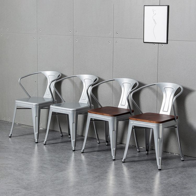 Metal Industrial Dining Chair Slat Back Stacking Arm Chair for Restaurant Clearhalo ' kitchen&dining_furn' 'Dining Chairs' 'Dining Tables & Seating' 'dining_chair' 'furn' 'furn_dining_chair' 'Furniture' 'furniture_dining_chair' 'Kitchen & Dining Furniture' 'kitchen' 1200x1200_34832b1c-9328-4c99-8b0f-e8d29383e06d