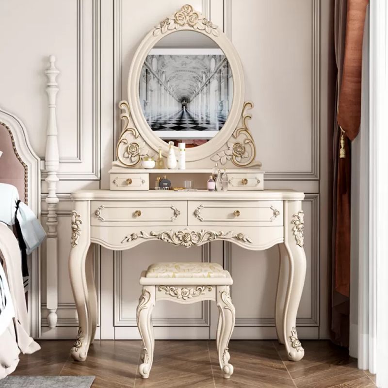 Tavolo da banco di vanità per il trucco da letto vittoriano tavolo da toeletta in legno