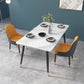 Glam Rectangle 1/3/4/5/7 Pieces Dinette Set Metal Legs Indoor Dining Table Set Clearhalo 'Dining Room Sets' 'Dining Tables & Seating' 'dining_room_set' 'furn' 'furn_dining_room_set' 'Furniture' 'Kitchen & Dining Furniture' 1200x1200_3484fea9-aa90-48a6-bc81-aa698e106b64
