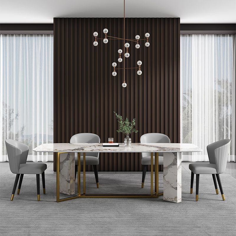 Rectangle Dining Site Table Traditional Luxury Stainless Steel Dinette Table Clearhalo ' dining_table' 'Dining Tables & Seating' 'Dining Tables' 'furn' 'furn_dining_table' 'Furniture' 'furniture_dining_table' 'Kitchen & Dining Furniture' 'kitchen&dining_furn' 'kitchen' 'kitchen_dining_table' 1200x1200_34860842-1a5a-4118-b9e2-d8eefca9737e