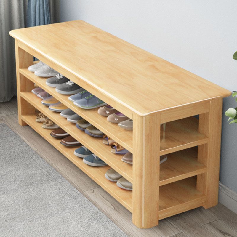 Banca moderna della metà del secolo Banca in legno di gomma Punta per le scarpe a colori solidi