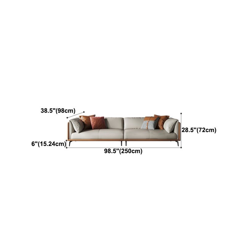 Genuine Leather Pillow Top Arm Sectional Sofa 28.35"High Cushion Back Sofa for Living Room Clearhalo 'furn' 'furn_sectionals' 'Furniture' 'Living Room Furniture' 'Sectionals' 1200x1200_34882550-5e04-436a-a90f-71698446ff7d