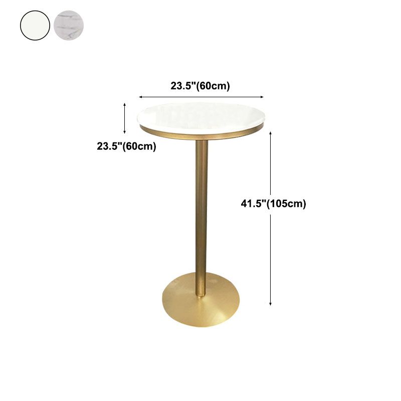 Glam Style Gold Metal Bar Table Round Indoor 41.3"H Pedestal Bistro Table Clearhalo 'Bar Furniture' 'Bar Tables' 'bar_tables' 'furn' 'furn_bar_tables' 'Furniture' 'furniture_bar_tables' 'Kitchen & Dining Furniture' 'kitchen&dining_furn' 'kitchen' 1200x1200_34893f4c-5d02-44e5-988e-093f0f7d92d5