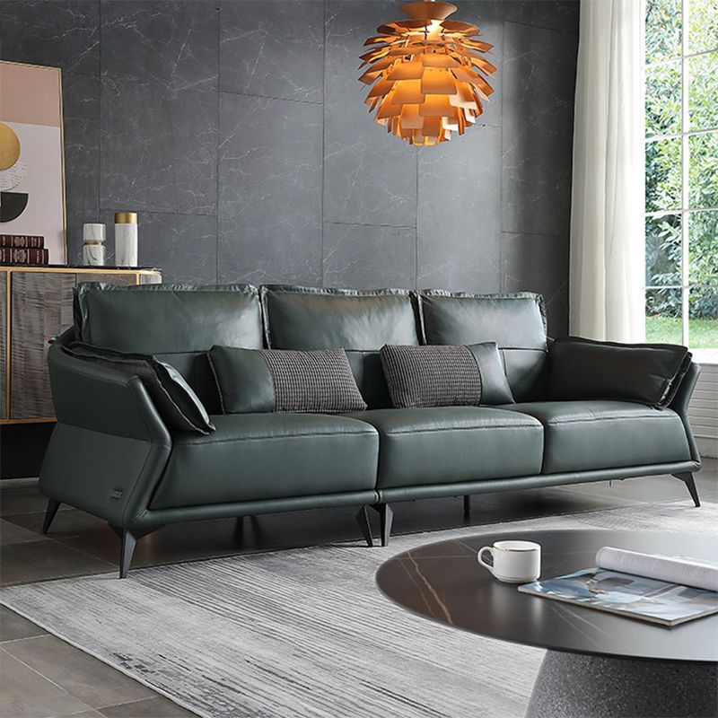 Interior Armrest Sponge Seat Leather/imitation Leather Filled Dark Green/orange Sofa Clearhalo 'furn' 'furn_sofas' 'Furniture' 'furniture_sofas' 'kitchen' 'kitchen_sofas' 'Living Room Furniture' 'Sofa' 'sofas' 1200x1200_3489ad67-3af5-443d-9ea8-1b0088e6b772
