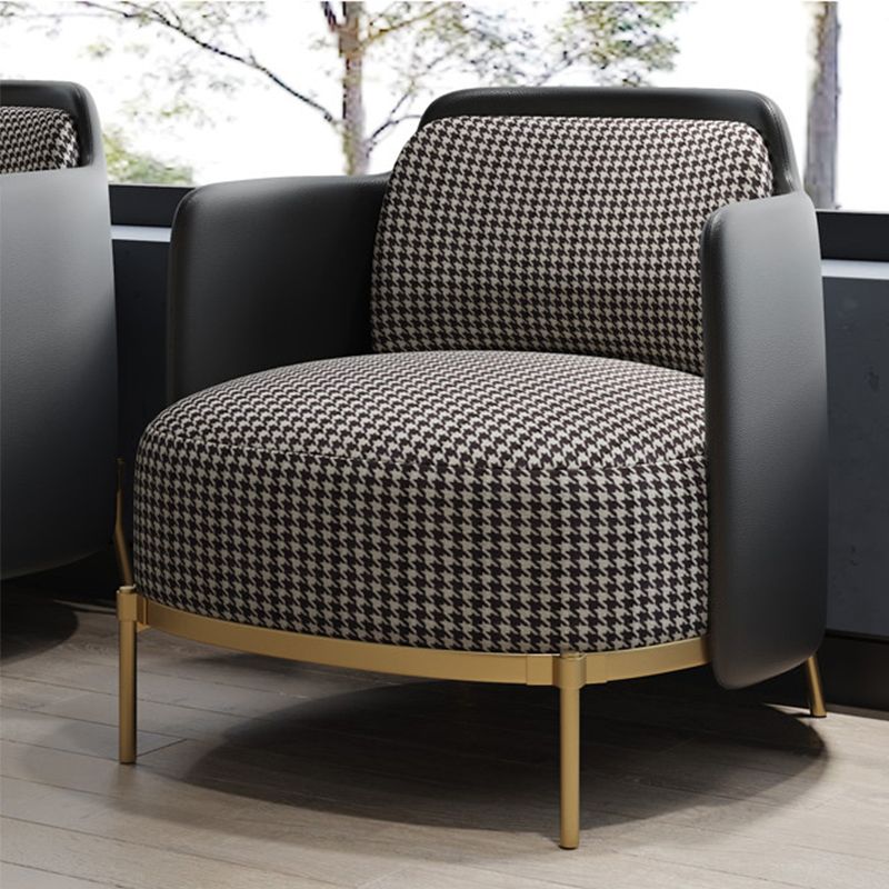 Contemporary Living Room with Goldtone Legs Basic Four Leg Accent Armchair