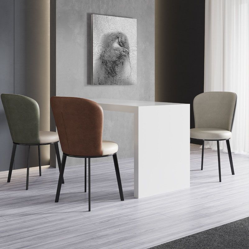 Contemporary Faux Leather Side Chair for Home Armless Solid Back Chair Clearhalo 'Dining Chairs' 'Dining Tables & Seating' 'dining_chair' 'furn' 'furn_dining_chair' 'Furniture' 'furniture_dining_chair' 'Kitchen & Dining Furniture' 1200x1200_348dfca7-2f05-4390-8f8c-1b7e2e99a5f9