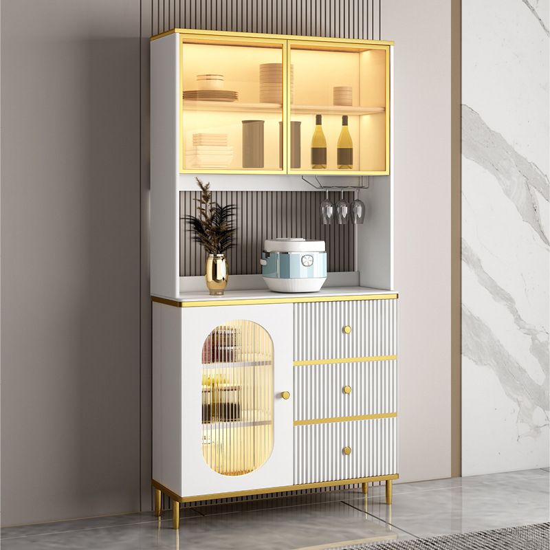 Modern Wood Dining Hutch Glass Doors Storage Cabinet with Doors for Living Room Clearhalo 'Display & China Cabinets' 'display_china_cabinets' 'furn' 'furn_display_china_cabinets' 'Furniture' 'Kitchen & Dining Furniture' 1200x1200_348eab2c-bd15-4060-86ac-39629b4c70a9