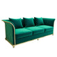 27.5" H Contemporary Velvet Tuxedo Arm Sofa with Pillows for Living Room