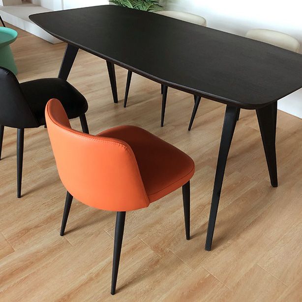 Upholstered Armless Dining Chair Metal Kitchen Dining Side Chair Clearhalo 'Dining Chairs' 'Dining Tables & Seating' 'dining_chair' 'furn' 'furn_dining_chair' 'Furniture' 'Kitchen & Dining Furniture' 1200x1200_349049fe-76ff-4345-82ce-6e0d4a6e31f2