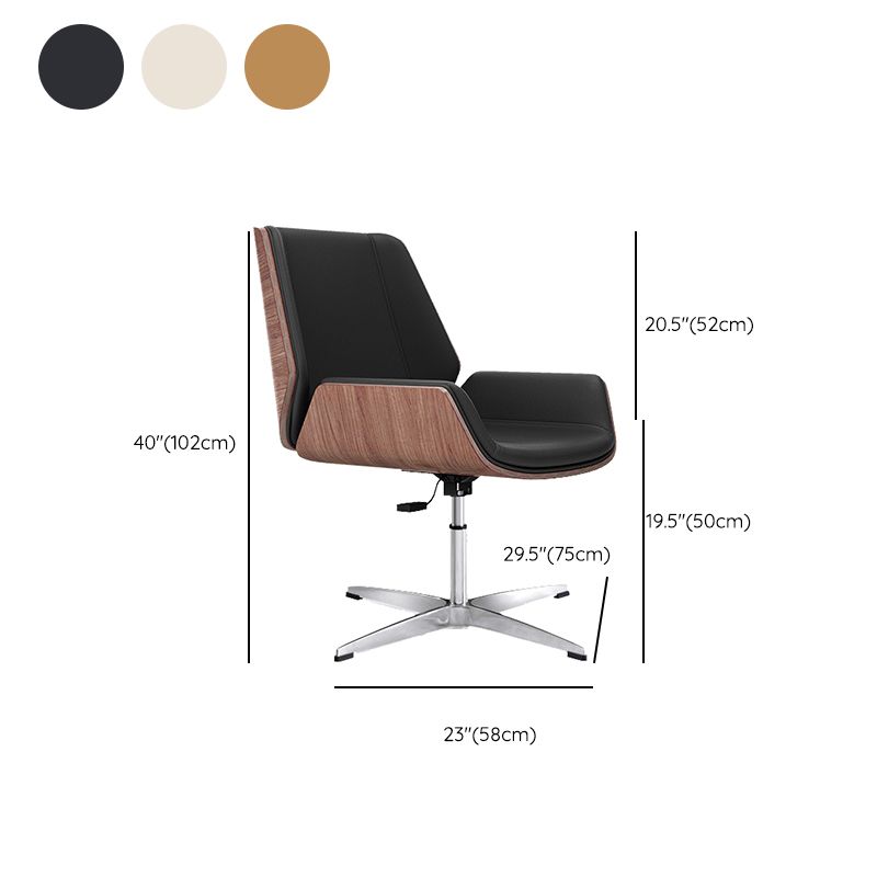 Contemporary Managers Chair Faux Leather and Chrome Frame Desk Chair Clearhalo 'furn' 'furn_office_chair' 'Furniture' 'Office Chairs' 'Office Furniture' 'office_chair' 1200x1200_349171e5-ce15-451c-807b-0a934b02ebe0