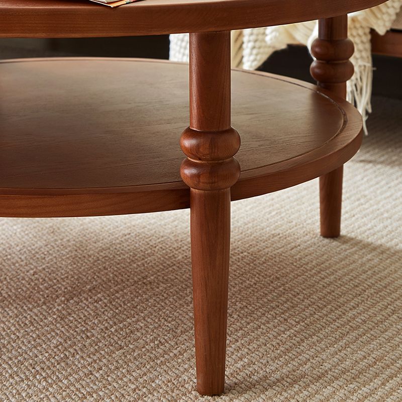 Modern Round Cocktail Table Glass Top Coffee Cocktail Table with Shelf Clearhalo 'Coffee & Accent Tables' 'Coffee Tables' 'coffee_tables' 'furn' 'furn_coffee_tables' 'Furniture' 'Living Room Furniture' 1200x1200_3491ecf8-7fec-4805-8067-40248a14d282