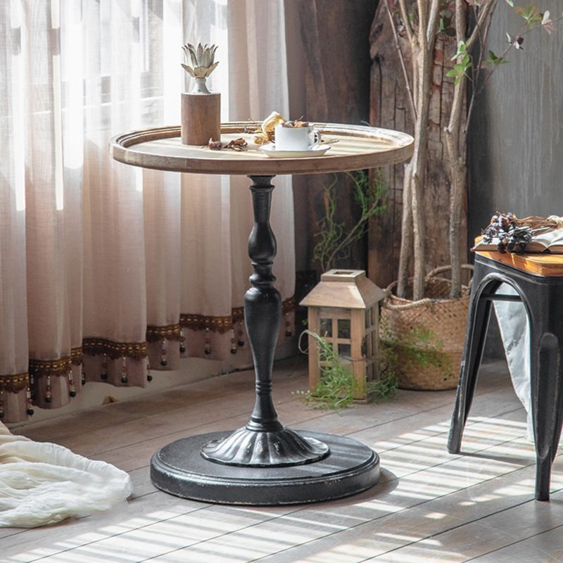 Pedestal Side Table Wood Round Side End Table- Distressed Surface Treatment Clearhalo 'Coffee & Accent Tables' 'End & Side Tables' 'end_side_table' 'Furniture' 'furniture_end_side_table' 'Living Room Furniture' 1200x1200_3492f300-2fd9-4847-98ad-28b6d50858a0