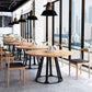1/3/5 Pieces Modern Dining Set Solid Wood Round Table with Leather Chairs
