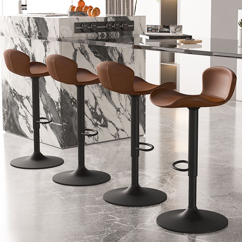 Faux Leather Adjustable Height Swivel Armless Bar Stool with Footrest Clearhalo 'Bar Furniture' 'Bar Stools' 'bar_stools' 'furn' 'furn_bar_stools' 'Furniture' 'Kitchen & Dining Furniture' 1200x1200_34985dfe-3a3f-4d8a-bc0d-7bf0a5536a0d