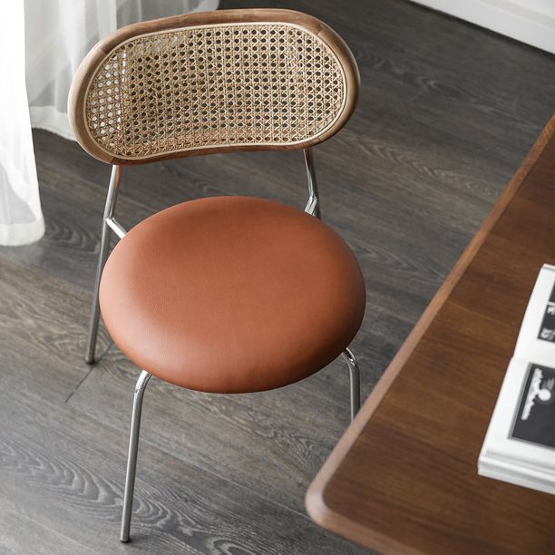 Contemporary Kitchen Metal Dining Side Chair Opening Back Dining Side Chair Clearhalo ' kitchen&dining_furn' 'Dining Chairs' 'Dining Tables & Seating' 'dining_chair' 'furn' 'furn_dining_chair' 'Furniture' 'furniture_dining_chair' 'Kitchen & Dining Furniture' 'kitchen' 1200x1200_3498627e-5104-4b82-8177-f3a2800c56a4