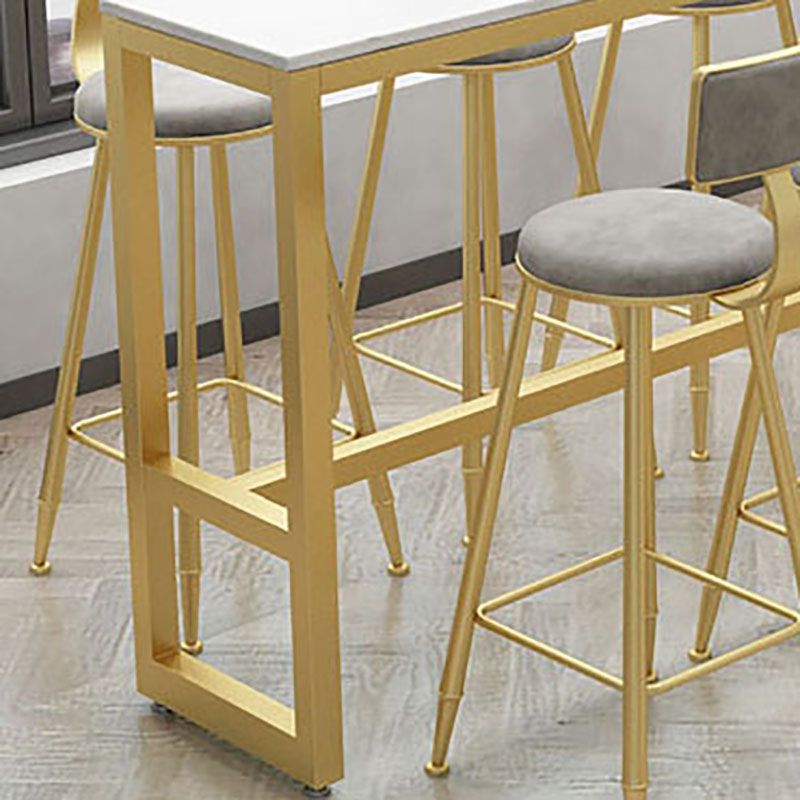 Glam Style Gold 41.3"H Bar Table Marble White Rectangle Top Bistro Table for Living Room Clearhalo 'Bar Furniture' 'Bar Tables' 'bar_tables' 'furn' 'furn_bar_tables' 'Furniture' 'furniture_bar_tables' 'Kitchen & Dining Furniture' 'kitchen&dining_furn' 'kitchen' 1200x1200_3498e3f2-2327-467a-8153-7e7ae50239f3