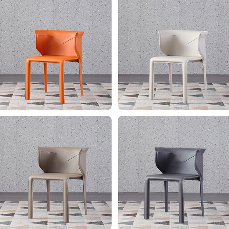 Contemporary Leather Dining Chair Armless Wingback Side Chair for Home Use Clearhalo 'Dining Chairs' 'Dining Tables & Seating' 'dining_chair' 'furn' 'furn_dining_chair' 'Furniture' 'Kitchen & Dining Furniture' 1200x1200_349cadfe-0274-472c-bce0-57aefb03e614