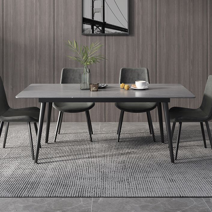 Modern Rectangle Dining Table Sintered Stone 4 Legs Table for Dining Room Clearhalo 'Dining Tables & Seating' 'Dining Tables' 'dining_table' 'furn' 'furn_dining_table' 'Furniture' 'Kitchen & Dining Furniture' 1200x1200_349ce509-994c-40df-9698-8112ffa45b5c