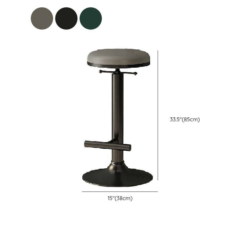 Industrial Armless Counter Stool Adjustable Bar Stool with Metal Base Clearhalo 'Bar Furniture' 'Bar Stools' 'bar_stools' 'furn' 'furn_bar_stools' 'Furniture' 'Kitchen & Dining Furniture' 1200x1200_349e69a7-f1a6-4dad-b67d-c8ac615cadcc