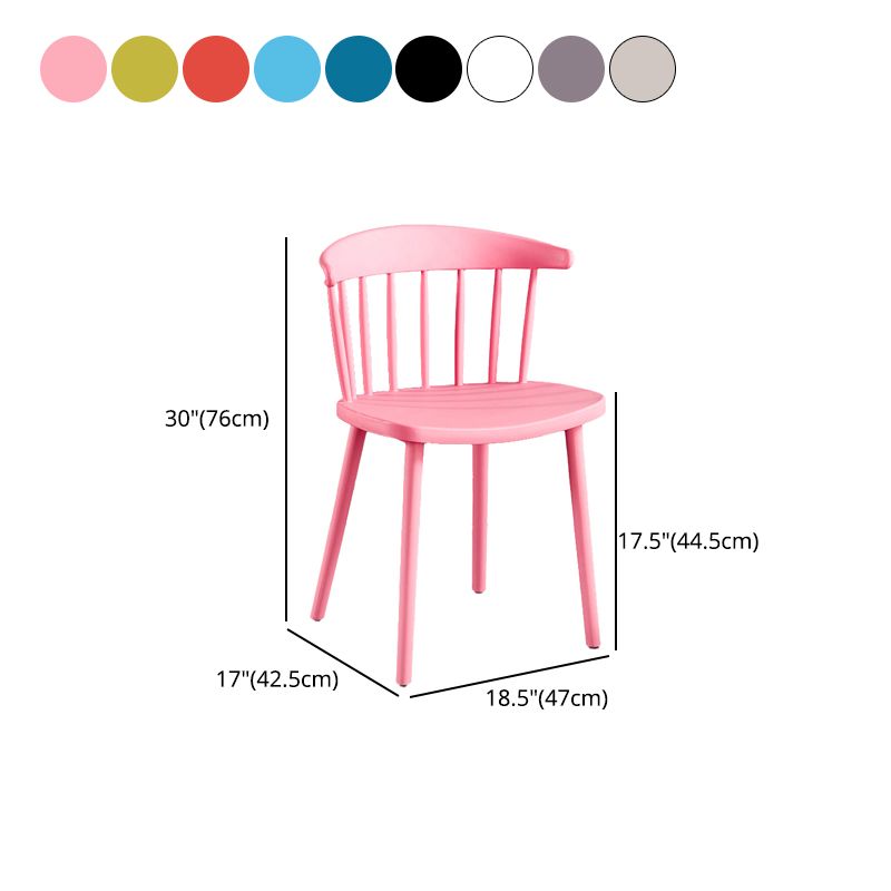 Plastic Scandinavian Armless Chair Windsor Back Indoor-Outdoor Chair Clearhalo 'Dining Chairs' 'Dining Tables & Seating' 'dining_chair' 'furn' 'furn_dining_chair' 'Furniture' 'furniture_dining_chair' 'Kitchen & Dining Furniture' 1200x1200_349f2733-7a5e-4ff7-a5fc-20c1077ec144
