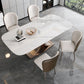 Modern Dining Table Set 1/2/5 Pcs Stone Dining Table with Armless Chairs