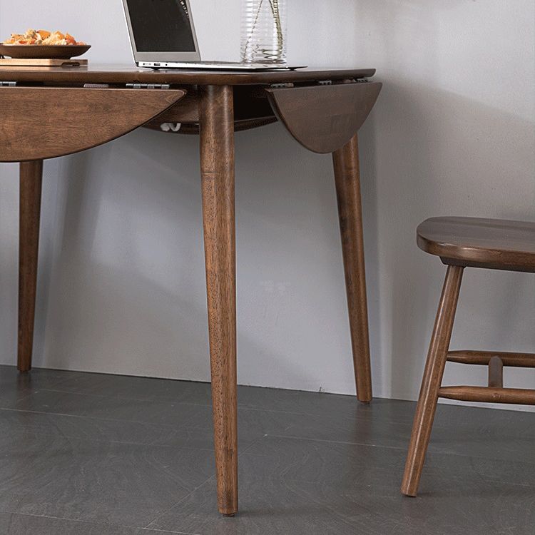 Round Dining Site Table Simplicity Style Drop-Leaf Furniture with 4-foot