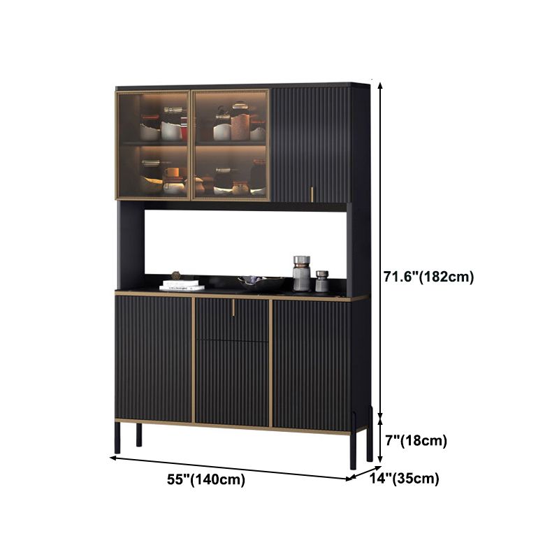 Glamstil Buffet Sideboard Sintered Stone Top Server mit Tür und Schublade für Wohnzimmer