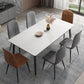 PU Leather Dining Chairs Industrial Design Armless Solid Back Dining Chairs