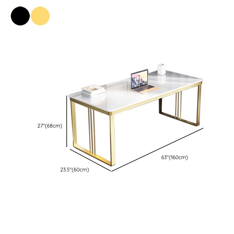 Escritorio de escritura de madera de ingeniería de glamour escritorio de dormitorio con patas de metal