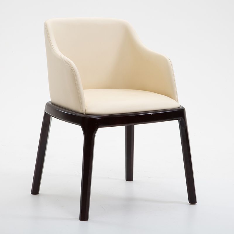 Scandinavian Solid Back Arm Chair Matte Finish Leather Dining Chair (Set of 2) Clearhalo ' kitchen&dining_furn' 'Dining Chairs' 'Dining Tables & Seating' 'dining_chair' 'furn' 'furn_dining_chair' 'Furniture' 'furniture_dining_chair' 'Kitchen & Dining Furniture' 'kitchen' 1200x1200_34a8d472-ddd6-44c9-88d2-19196af843b3