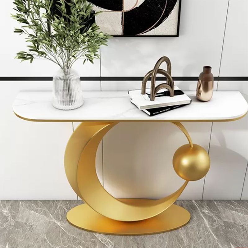 Contemporary Console Accent Table Antique Finish Console Sofa Table in Stone Clearhalo 'Console Tables' 'console_tables' 'Entry & Mudroom Furniture' 'furn' 'furn_console_tables' 'Furniture' 1200x1200_34a9ad6f-a87e-49ae-af54-96f01b7227d2