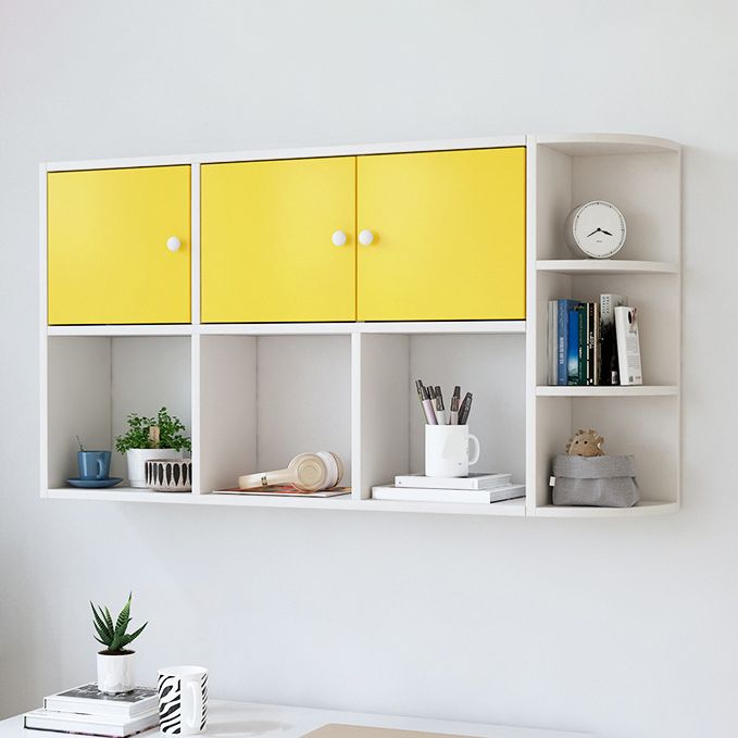 Modern Wall Mounted Bookcase Horizontal Engineered Wood Closed Back Bookshelf Clearhalo 'Bookcases' 'furn' 'furn_bookcases' 'Furniture' 'Office Furniture' 1200x1200_34ab8136-6eec-44f5-b406-a0d5f1a564b0