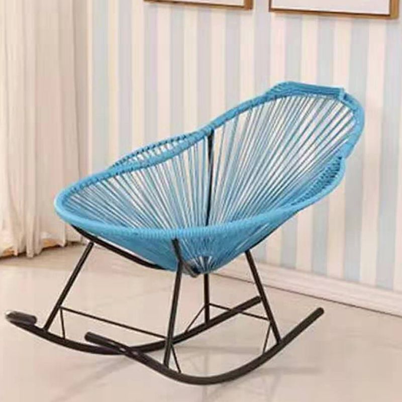 Chaise à bascule contemporaine Rootan Metal Frame Wing Chaise arrière Back Rocking Chair