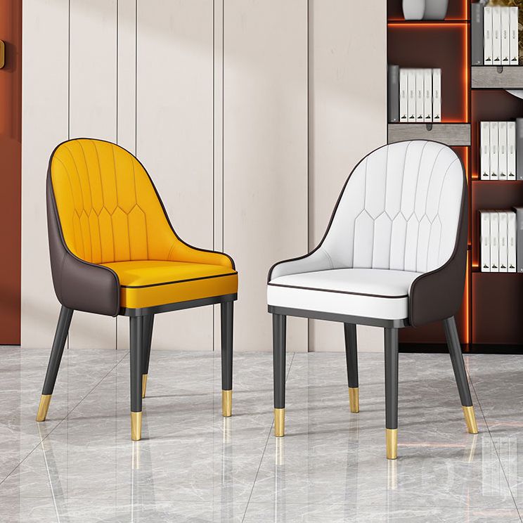 Glam Style Parsons Dining Side Chair Leather Indoor Dining Chair Clearhalo 'Dining Chairs' 'Dining Tables & Seating' 'dining_chair' 'furn' 'furn_dining_chair' 'Furniture' 'furniture_dining_chair' 'Kitchen & Dining Furniture' 1200x1200_34ae9c0f-9fed-448a-9f3b-5807b9b8a0a5