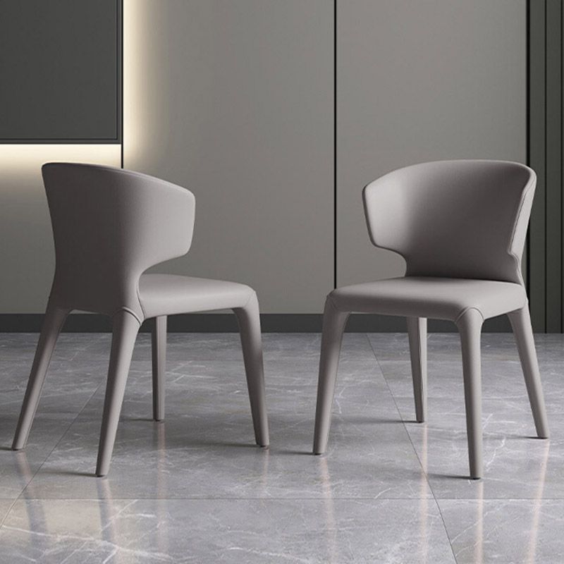 Moderne armstoel Faux Leather Solid Achter Dining Room -stoel voor binnen