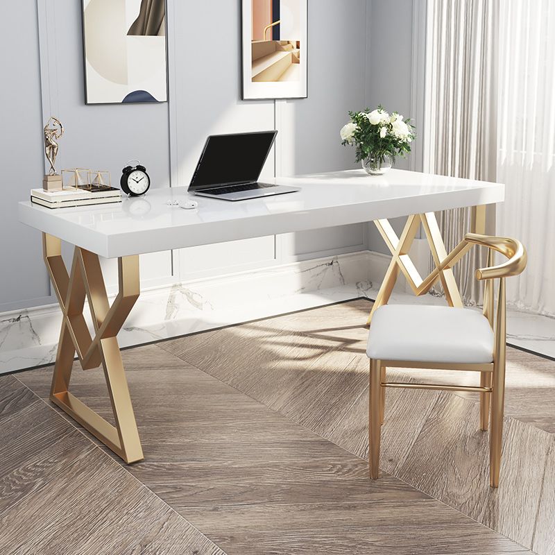 Solid Wood Rectangular Writing Desk Glam Office Desk for Home Clearhalo 'furn' 'furn_office_desk' 'Furniture' 'Office Desks' 'Office Furniture' 'office_desk' 1200x1200_34b07475-2c37-48da-8467-9a62551f7493