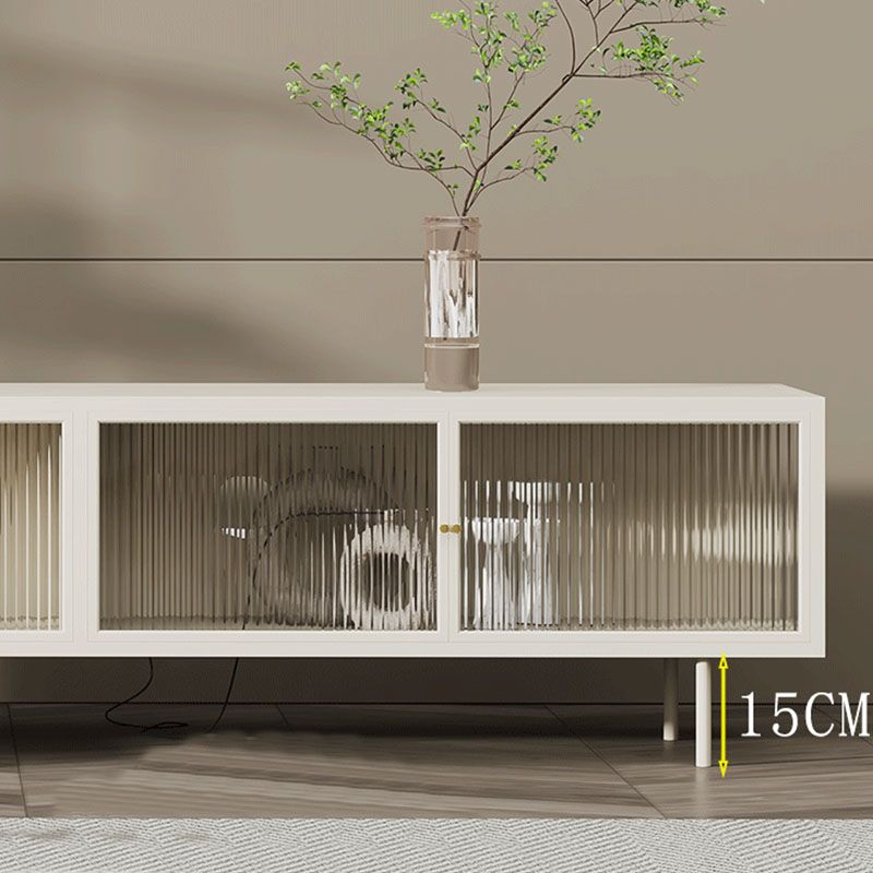 Industrial Glass and Metal TV Media Stand 4 Doors TV Stand Console Clearhalo 'furn' 'furn_tv_stands_entertainment_centers' 'Furniture' 'Living Room Furniture' 'TV Stands & Entertainment Centers' 'TV Stands & Media Storage Furniture' 'tv_stands_entertainment_centers' 1200x1200_34b31451-4255-4154-ac5a-0f75f15d24c6