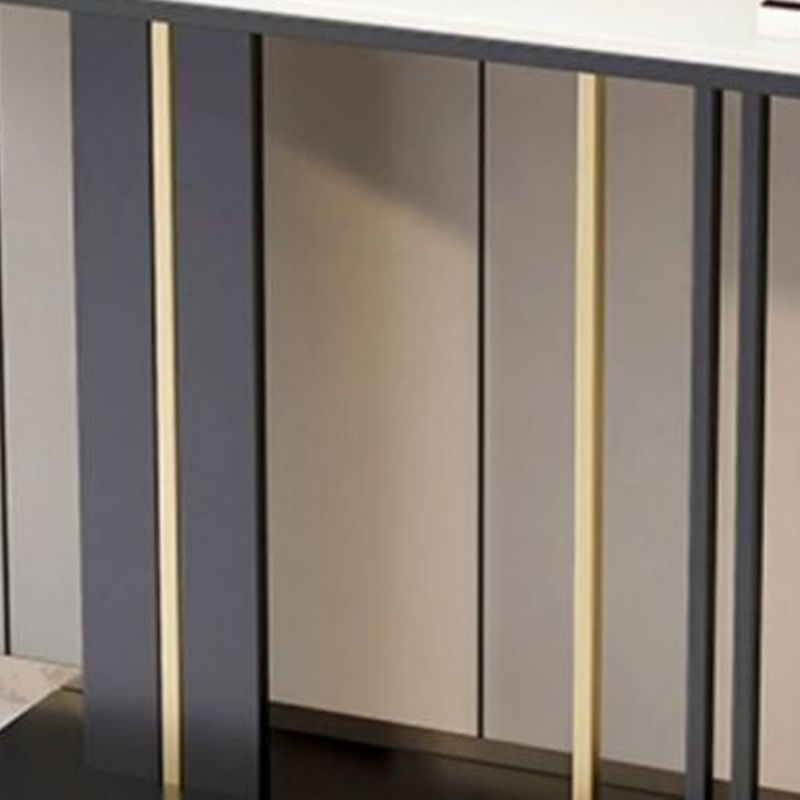 Konsolenentisch zeitgenössischer Stil mit Steinoberteil und Sockelbasis für die Halle